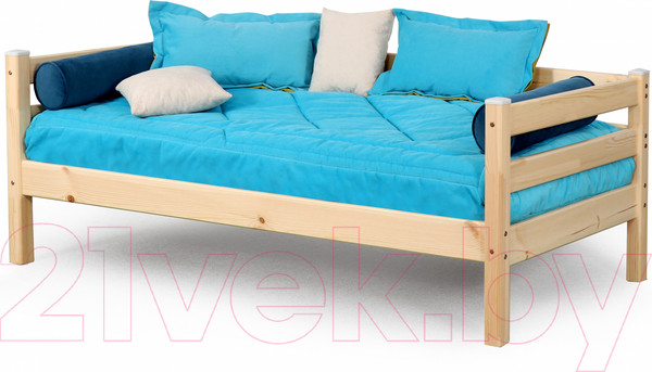 Изображение товара Кровать-тахта Мебельград Соня вариант 2 (массив сосны прозрачный лак)