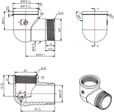 Изображение товара Угольник соединительный AV Engineering 1" / AVE307003