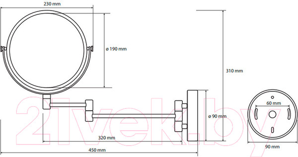 Изображение товара Зеркало косметическое Bemeta 112201514