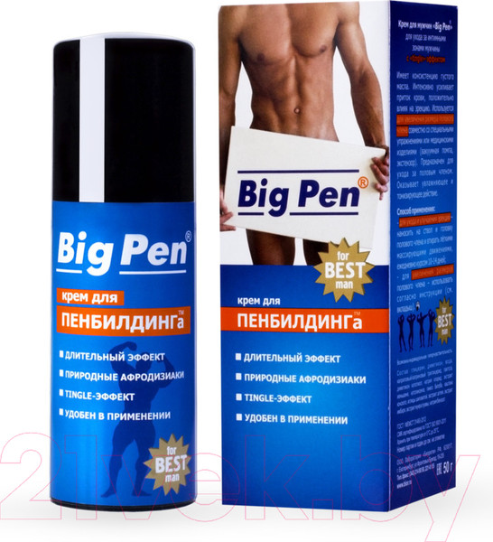 Изображение товара Лубрикант-крем Bioritm Big Pen для увеличения пениса для мужчин / 90002 (50г)