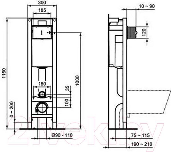 Изображение товара Инсталляция для унитаза Ideal Standard Prosys Eco Frame E233267
