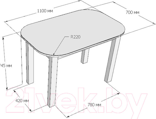 Изображение товара Обеденный стол Senira Р-02.06.02/01 (UC 113 МДФ венге)