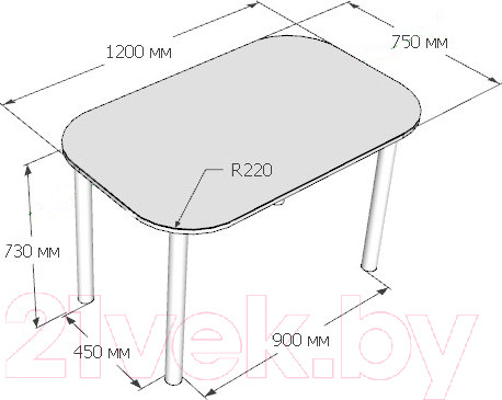 Изображение товара Обеденный стол Senira Р-001/01 (UC 113 хром)