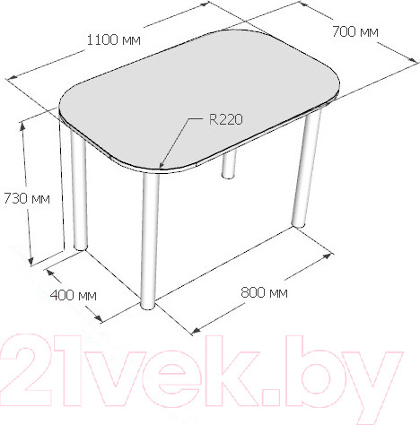 Изображение товара Обеденный стол Senira Р-001-02/01 (UC 113 хром)
