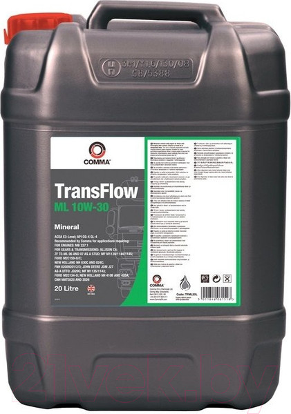 Изображение товара Моторное масло Comma Transflow ML 10W30 / TFML20L (20л)