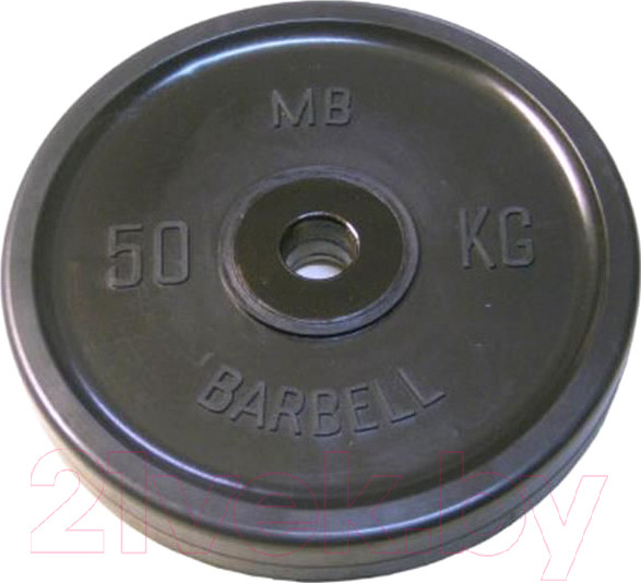 Изображение товара Диск для штанги MB Barbell Олимпийский d51мм 50кг (черный)
