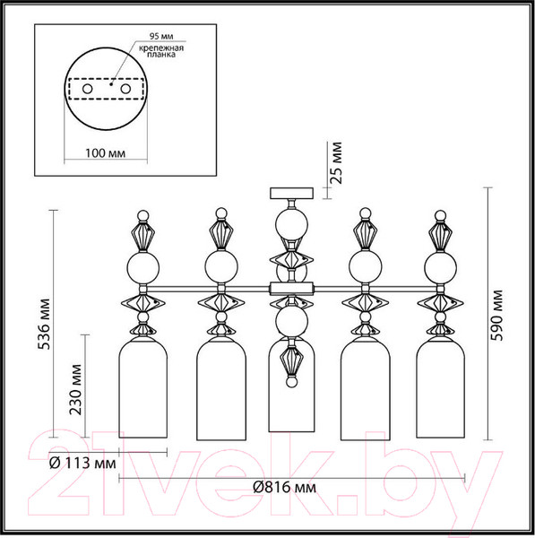 Изображение товара Люстра Odeon Light Bizet 4855/5C