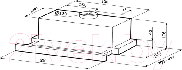 Изображение товара Вытяжка телескопическая Krona Kamilla 600 Air 2W / КА-00001298