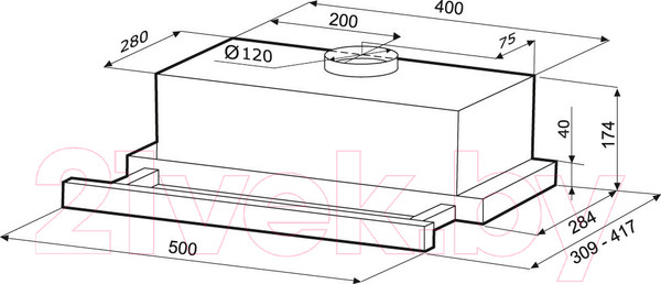 Изображение товара Вытяжка телескопическая Krona Kamilla 500 Air 1B / КА-00001297