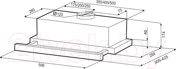 Изображение товара Вытяжка телескопическая Krona Una 600 White PB / КА-00001237