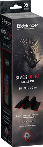 Изображение товара Коврик для мыши Defender Black Ultra / 50561