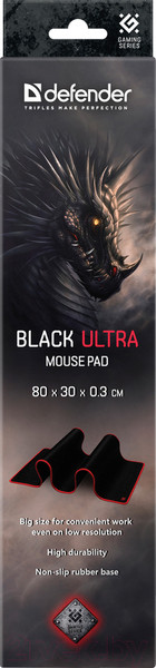 Изображение товара Коврик для мыши Defender Black Ultra / 50561