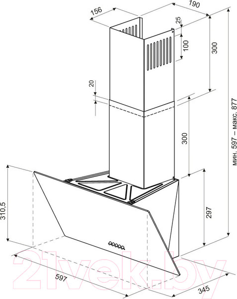 Изображение товара Вытяжка наклонная Krona Helga 600 White PB / КА-00001300