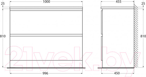 Изображение товара Тумба под умывальник BelBagno Albano-1000-2C-PIA-BL