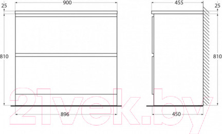 Изображение товара Тумба под умывальник BelBagno Albano-900-2C-PIA-BL