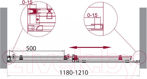 Изображение товара Душевая дверь BelBagno ACQUA-BF-1-120-C-NERO
