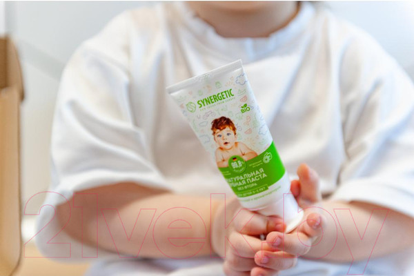 Изображение товара Зубная паста Synergetic Липа и ромашка от 0 до 3 лет (50г)