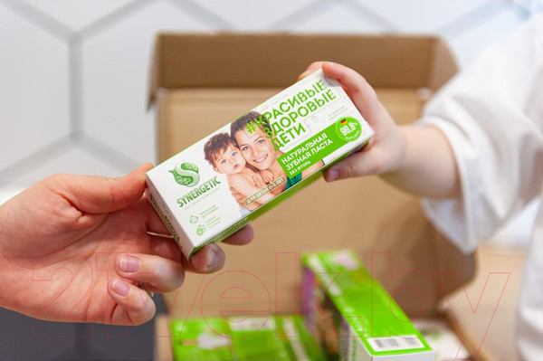 Изображение товара Зубная паста Synergetic Липа и ромашка от 0 до 3 лет (50г)