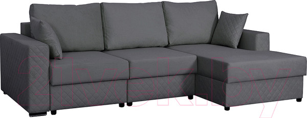 Изображение товара Диван угловой Мебельград Неаполь-2 Стандарт правый (альба тёмно-серый)