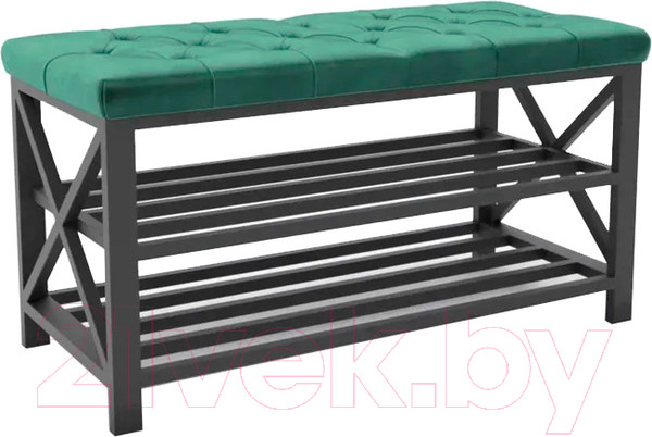 Изображение товара Банкетка Hype Mebel Будс (черный/зеленый)