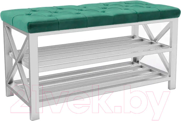 Изображение товара Банкетка Hype Mebel Будс (белый/зеленый)