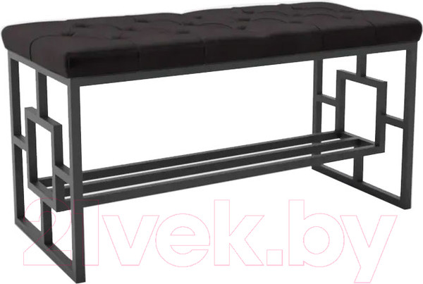 Изображение товара Банкетка Hype Mebel Квадро Люкс (черный/черный)