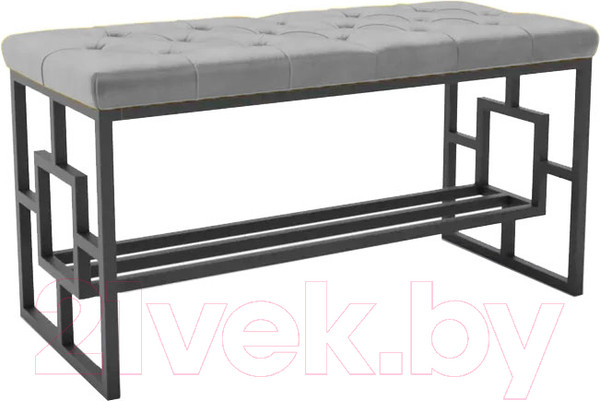 Изображение товара Банкетка Hype Mebel Квадро Люкс (черный/серый)