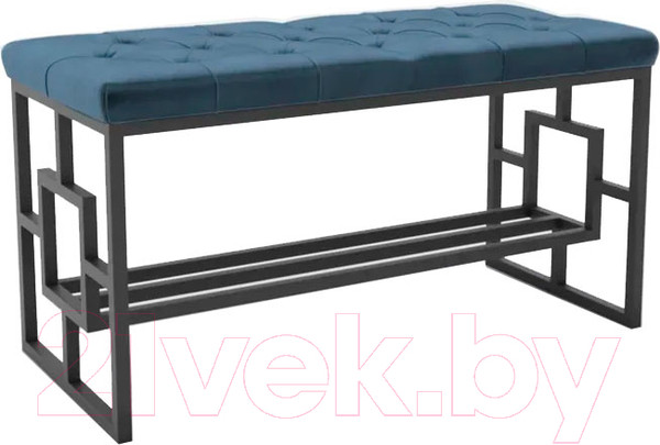 Изображение товара Банкетка Hype Mebel Квадро Люкс (черный/синий)