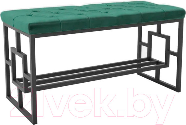 Изображение товара Банкетка Hype Mebel Квадро Люкс (черный/зеленый)