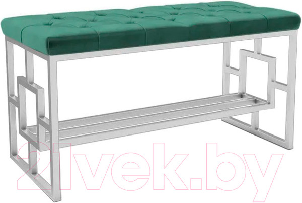 Изображение товара Банкетка Hype Mebel Квадро Люкс (белый/зеленый)