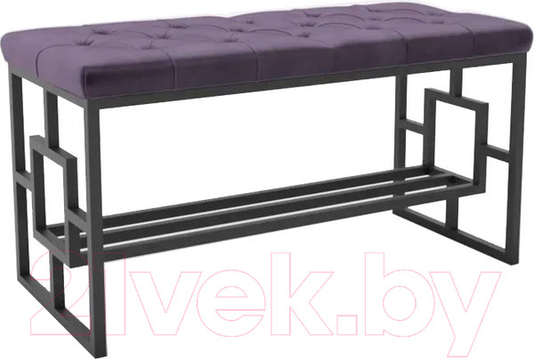 Изображение товара Банкетка Hype Mebel Квадро Люкс (черный/фиолетовый)