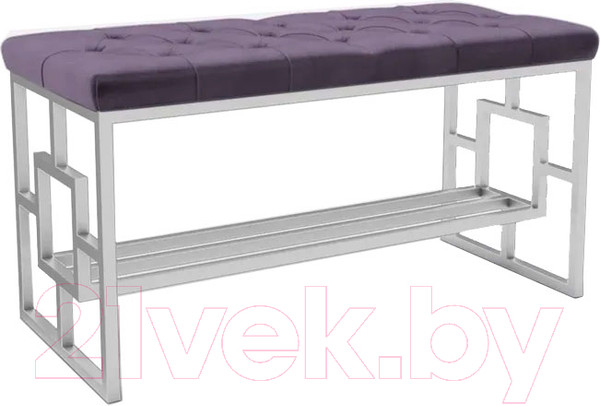 Изображение товара Банкетка Hype Mebel Квадро Люкс (белый/фиолетовый)