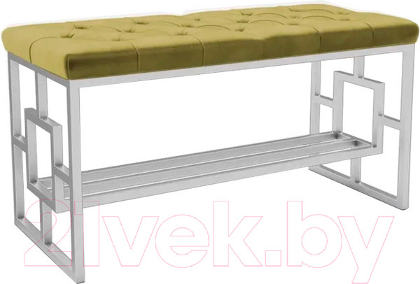 Изображение товара Банкетка Hype Mebel Квадро Люкс (белый/золото)