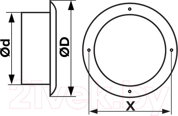 Изображение товара Анемостат ERA 10DUM с фланцем
