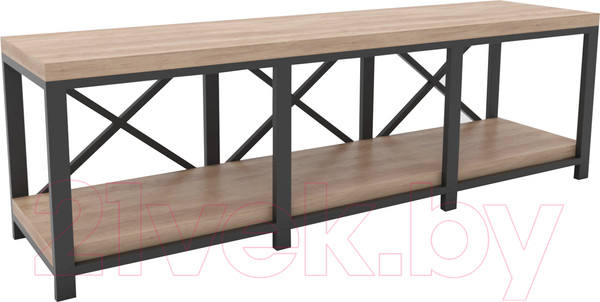 Изображение товара Тумба Hype Mebel Флорида 120x40 (черный/дуб галифакс натуральный)