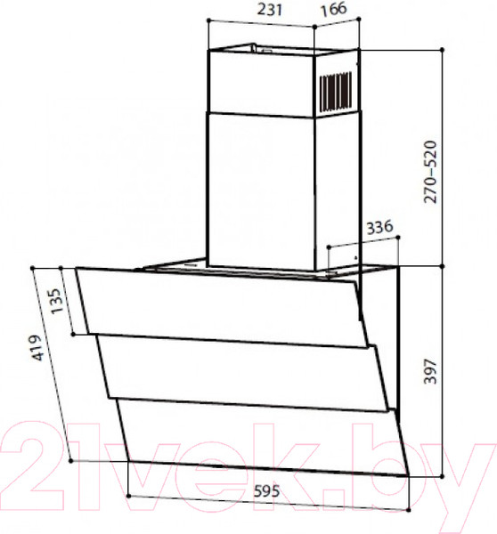 Изображение товара Вытяжка наклонная Lex Rio G 60 / CHTI000369 (черный)
