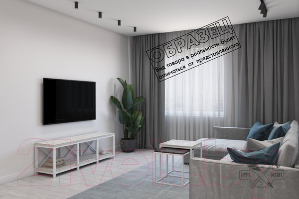 Изображение товара Тумба Hype Mebel Флорида 120x40 (черный/дуб галифакс олово)