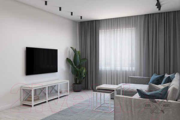 Изображение товара Тумба Hype Mebel Флорида 150x40 (белый/древесина белая)