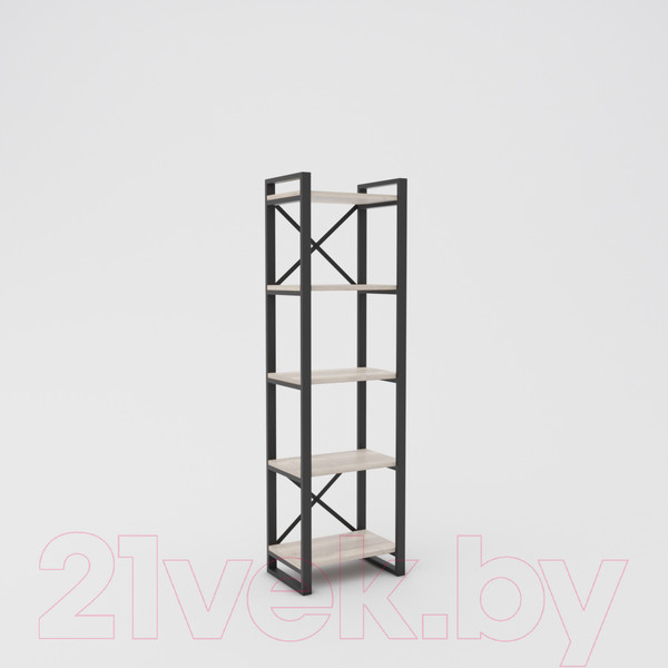 Изображение товара Стеллаж Hype Mebel Стандарт 50x170 (черный/древесина белая)