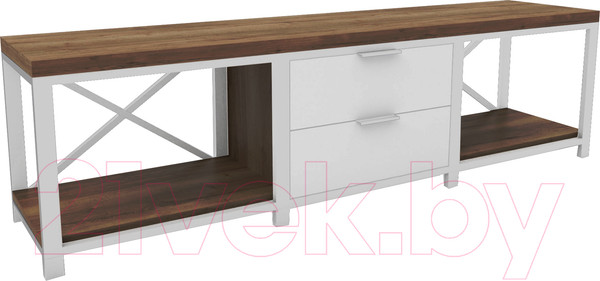 Изображение товара Тумба Hype Mebel Хельга 120x40 (белый/дуб галифакс олово)