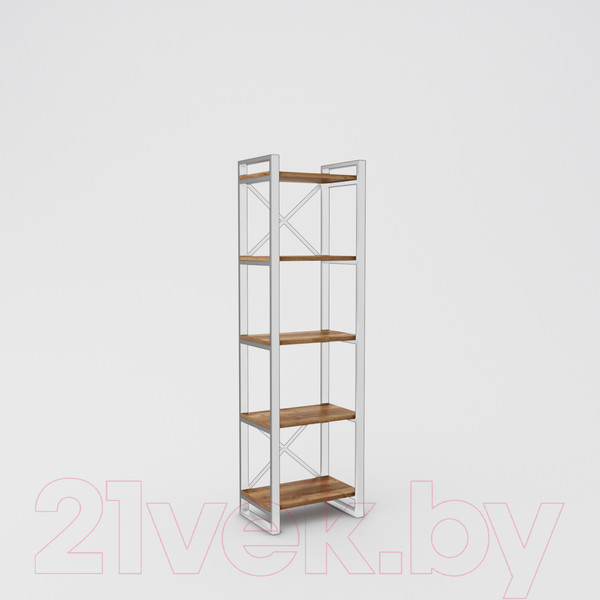 Изображение товара Стеллаж Hype Mebel Стандарт 80x170 (белый/дуб галифакс олово)