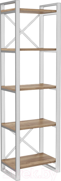 Изображение товара Стеллаж Hype Mebel Стандарт 50x200 (белый/дуб галифакс натуральный)
