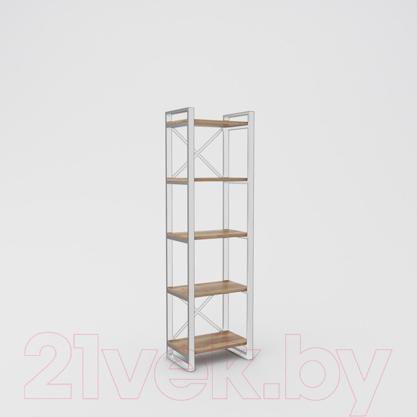 Изображение товара Стеллаж Hype Mebel Стандарт 80x200 (белый/дуб галифакс натуральный)