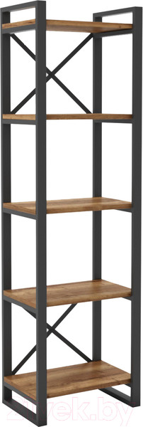 Изображение товара Стеллаж Hype Mebel Стандарт 80x200 (черный/дуб галифакс олово)