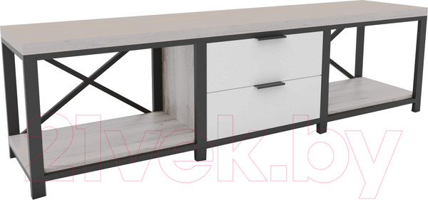 Изображение товара Тумба Hype Mebel Хельга 120x40 (черный/древесина белая)