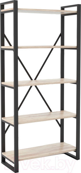 Изображение товара Стеллаж Hype Mebel Стандарт-2 80x170 (черный/древесина белая)