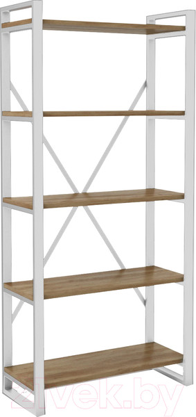 Изображение товара Стеллаж Hype Mebel Стандарт-2 50x200 (белый/дуб галифакс олово)