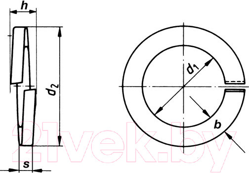 Изображение товара Шайба ЕКТ М10 DIN127B / CV013010 (200шт, цинк)