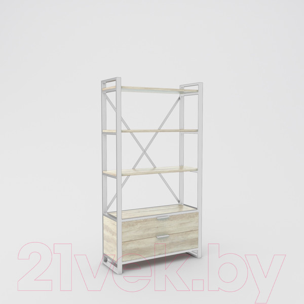 Изображение товара Стеллаж Hype Mebel Стандарт Люкс 80x170 (белый/древесина белая)