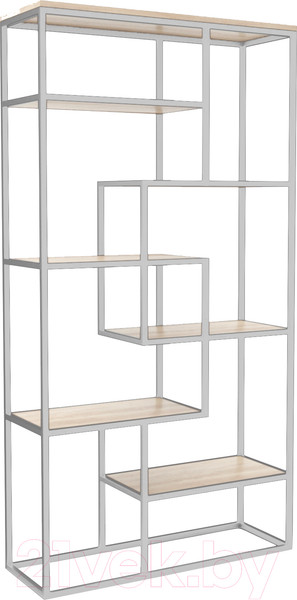 Изображение товара Стеллаж Hype Mebel Квадро 50x200 (белый/древесина белая)